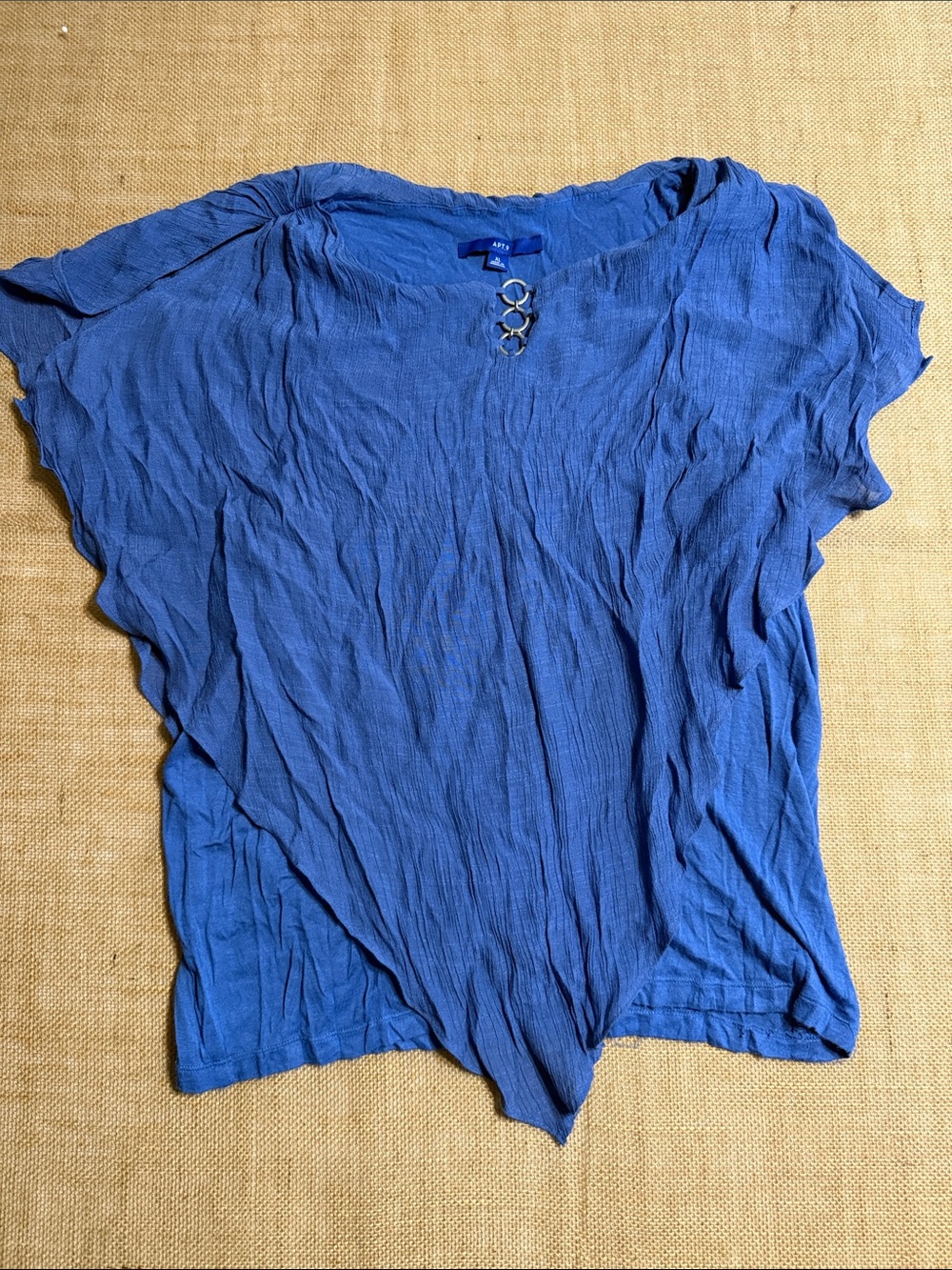 Apt. 9 Royal Blue Short Sleeve Top with Ring Accent